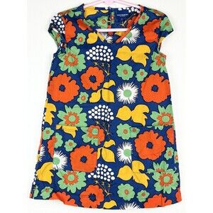 Marimekko X Target Girls Floral Kukkatori Print Cap Sleeve Shift Dress Size XS